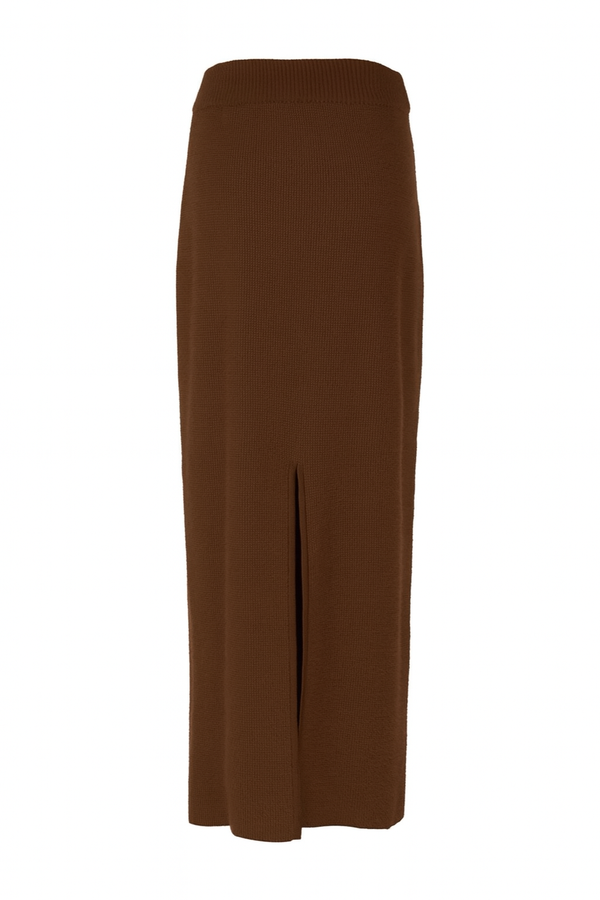 Skirt Cherry Knit Fluffy Marron