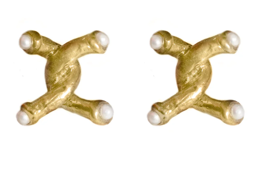 Aretes Exe Pearl Gold