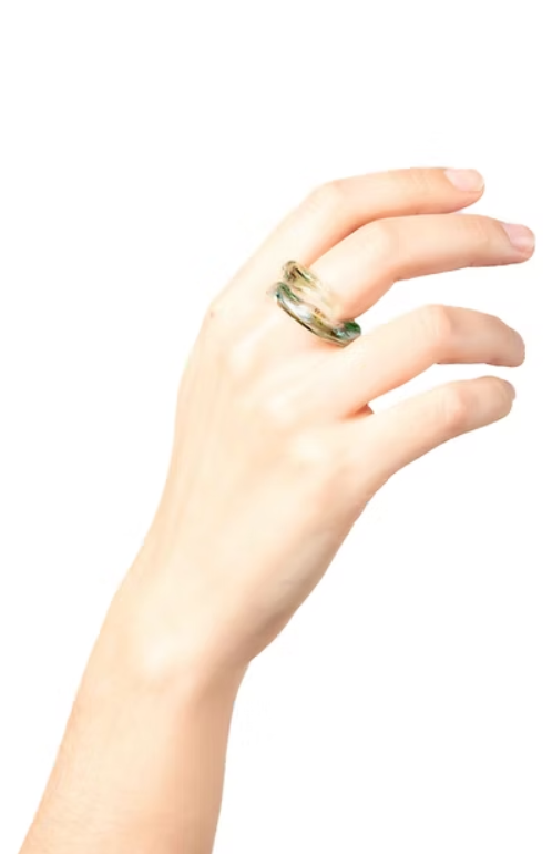 Anillo Soplo Remolino Verde
