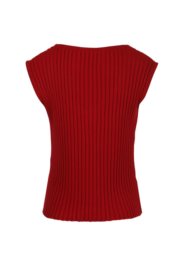 Top Cherry Knit Rojo