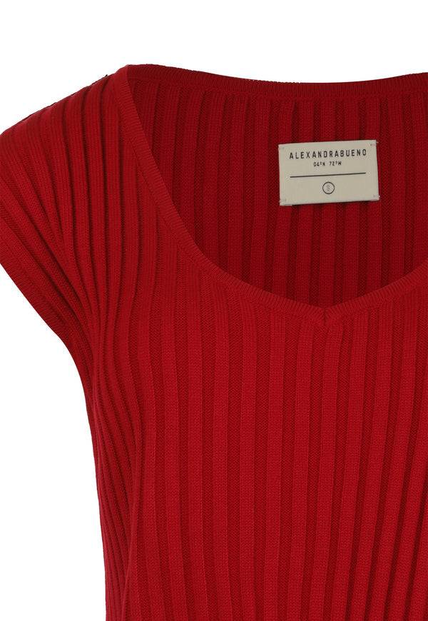 Top Cherry Knit Rojo