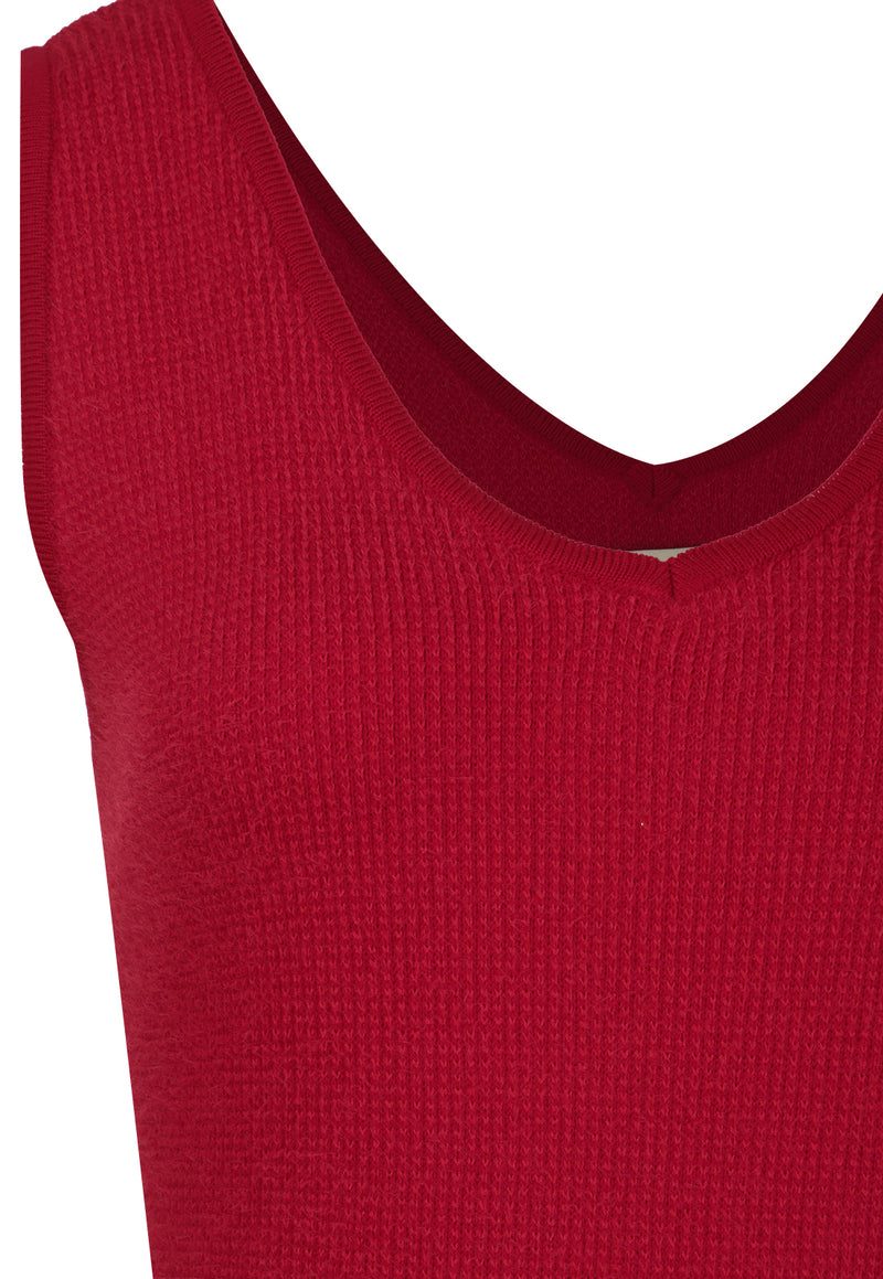 Dress Mix Berries Knit Fluffy Rojo