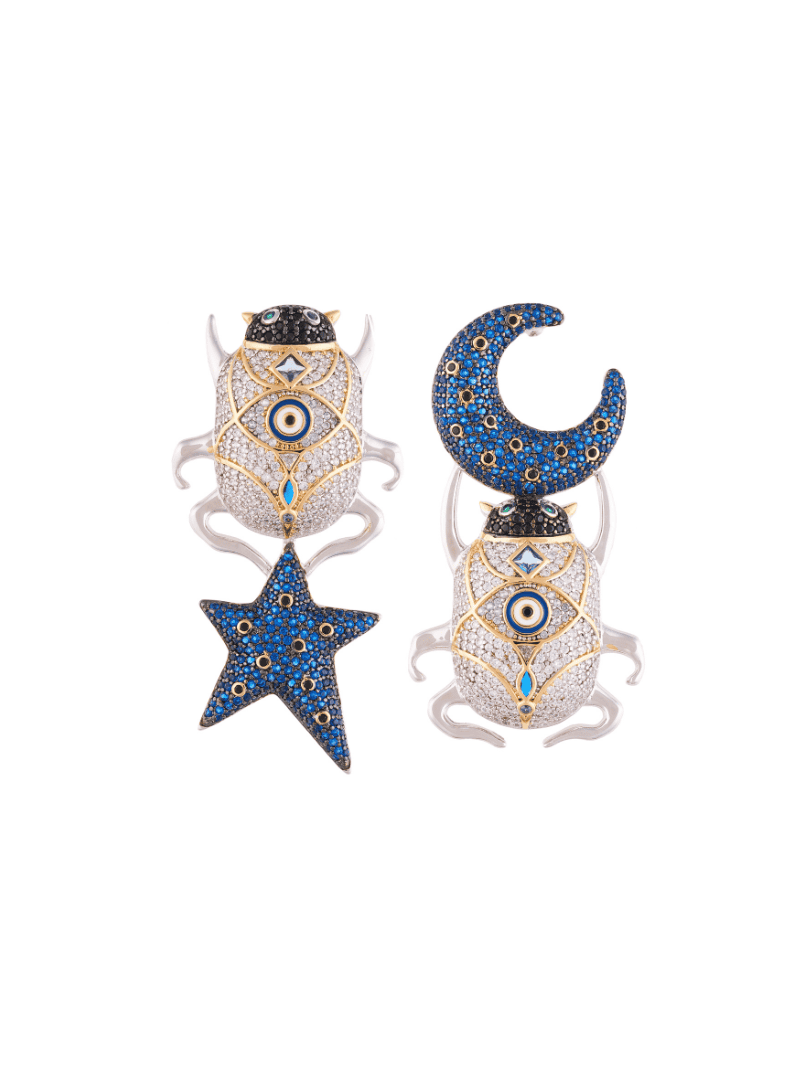 Aretes Delirio Infinara Cristal Zafiro