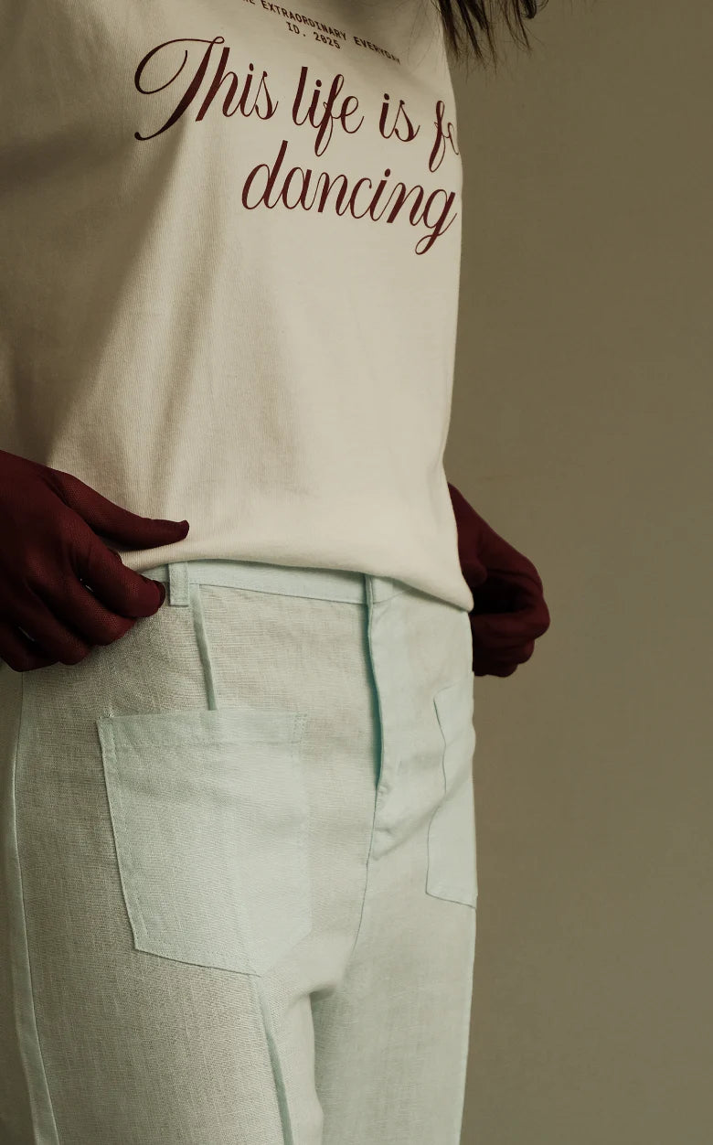 Pantalón Aire de Lino Azul Claro