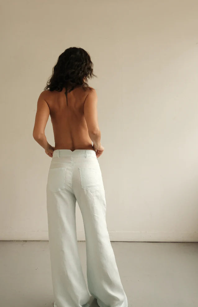 Pantalón Aire de Lino Azul Claro