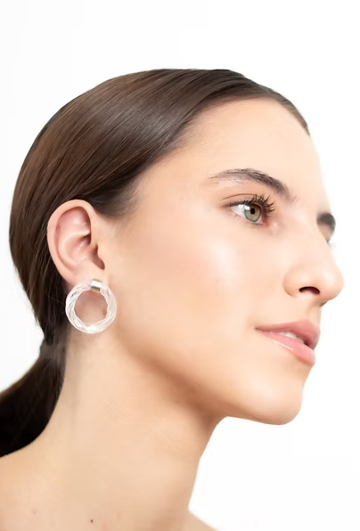 Aretes Remolino Blanco