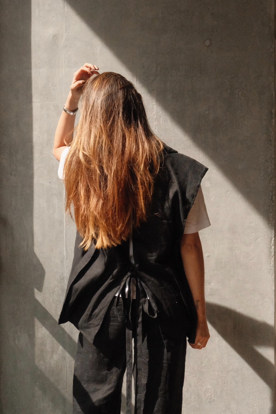 Blazer Vest Negro de Lino