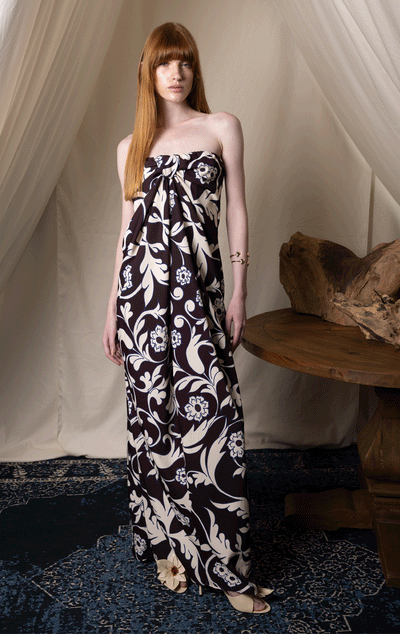 Midi Dress Claire Strap Less Café