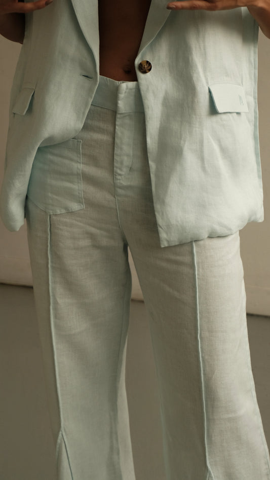 Pantalón Aire de Lino Azul Claro