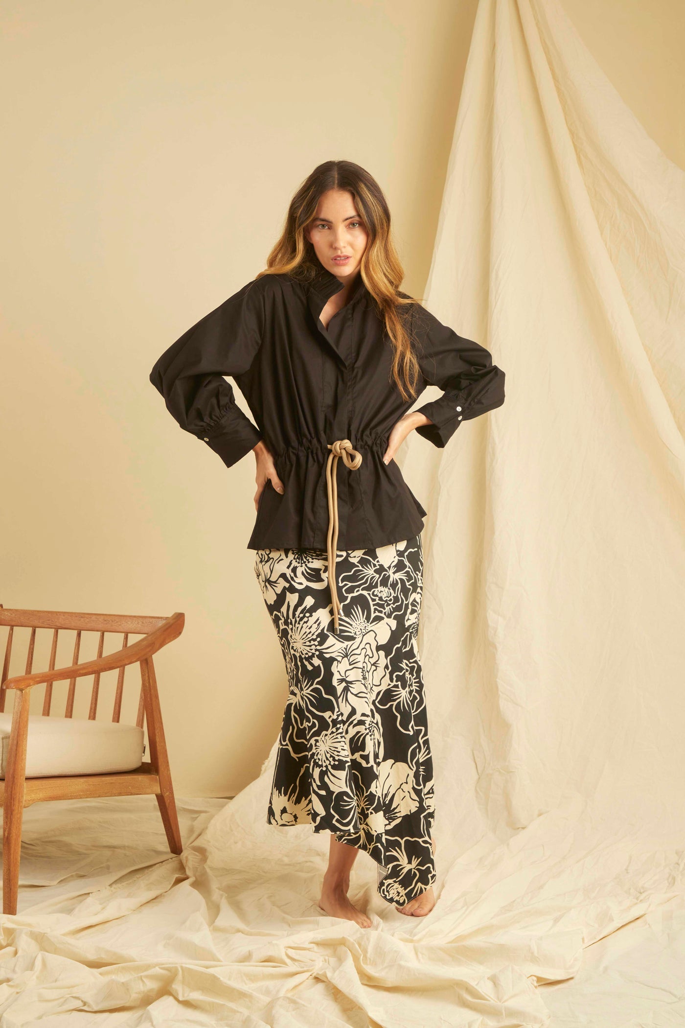 Camisa Leticia Black Talla Única