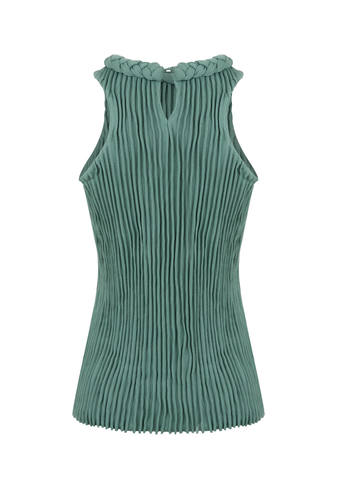 Top Surcos Trenza Verde Salvia