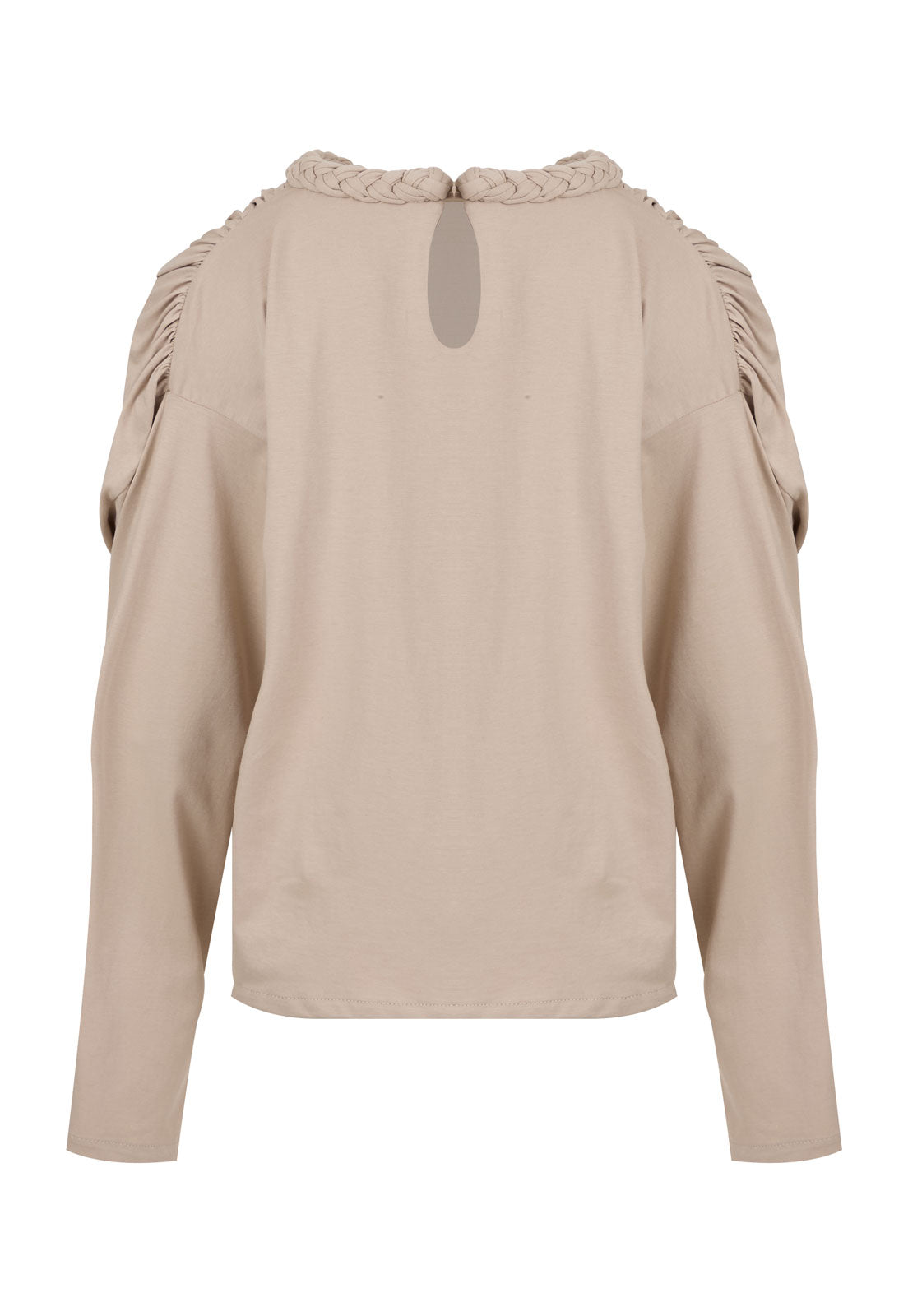 T-Shirt Braid Cuello Trenza Arena