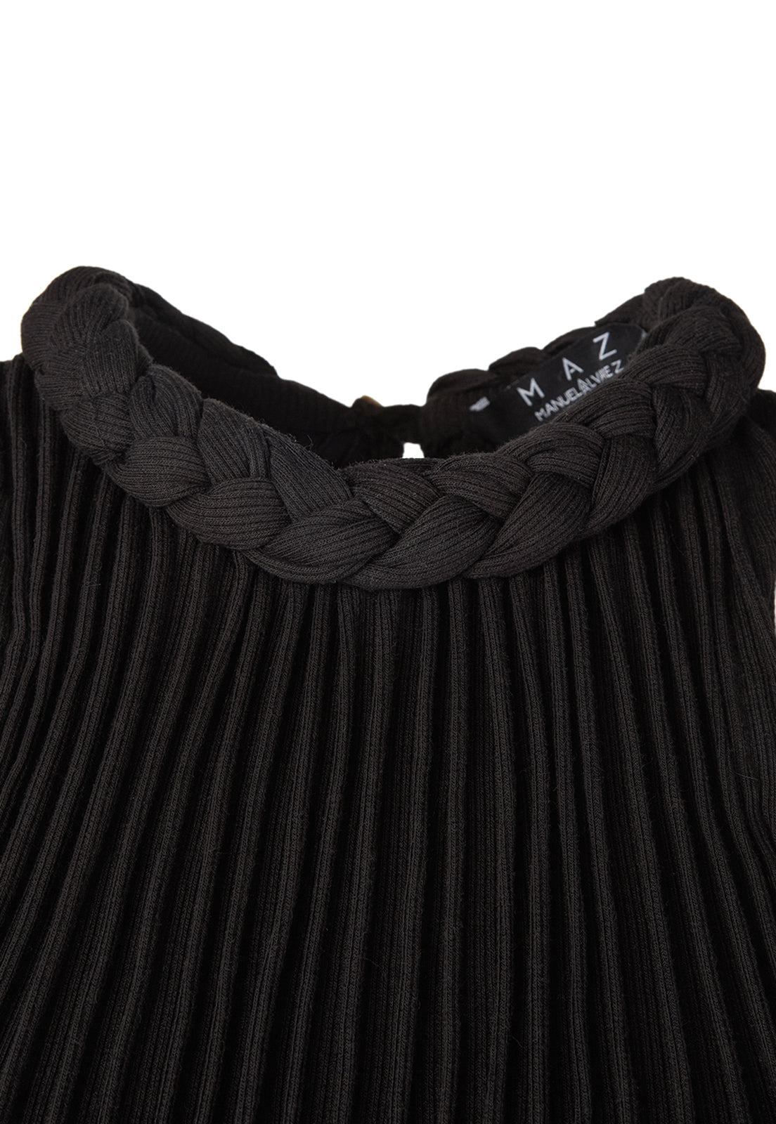 Top Surcos Trenza Negro
