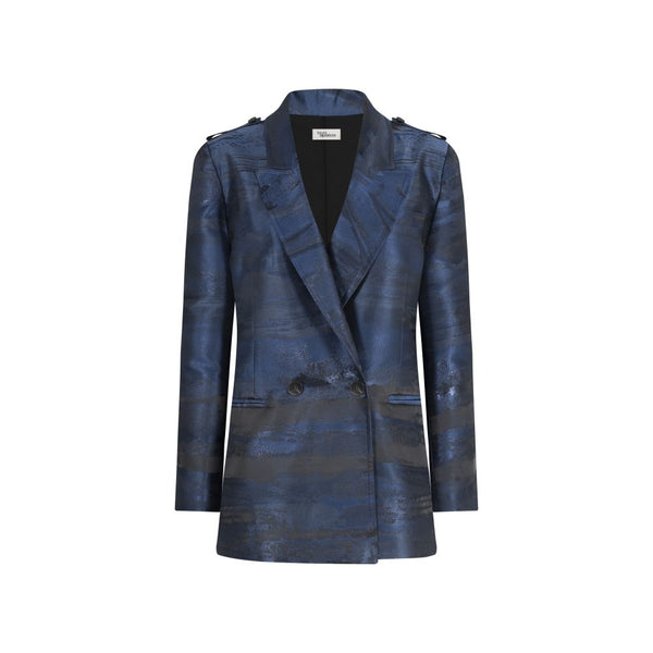 Blazer Oversized Jacquard Azul