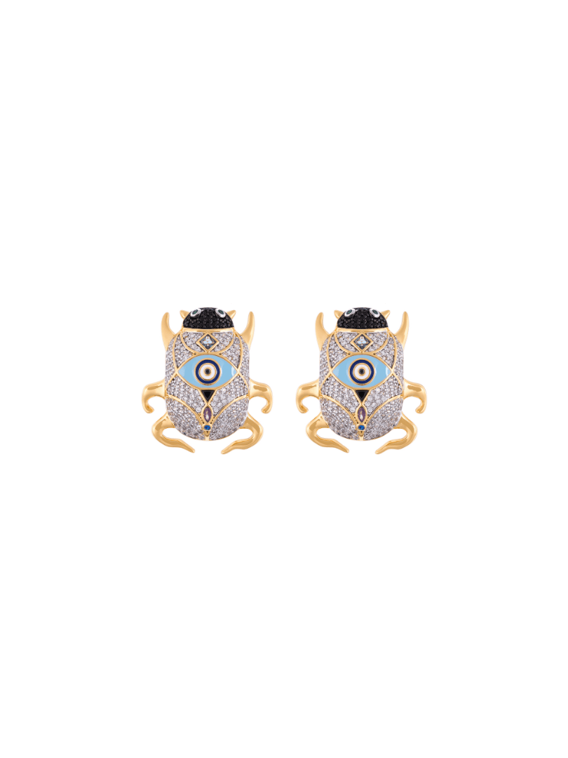 Aretes Gran Escarabajo Deliro Anka Cristal