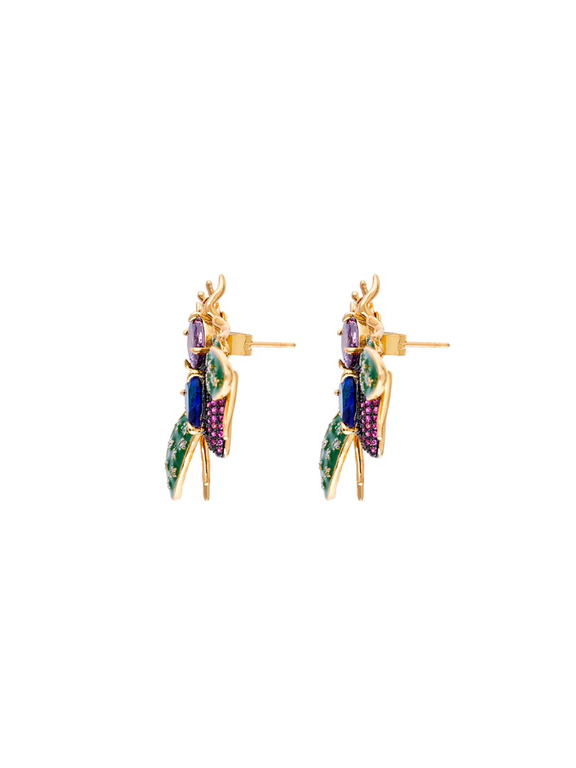 Aretes Vespa Ra Verde Amatista