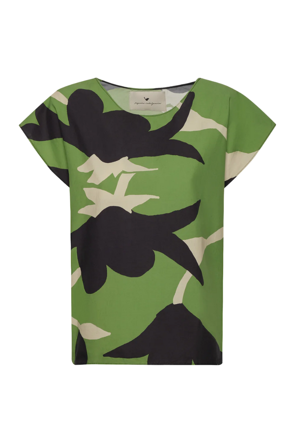 Camisa Alice Verde Magnolios Manga Corta