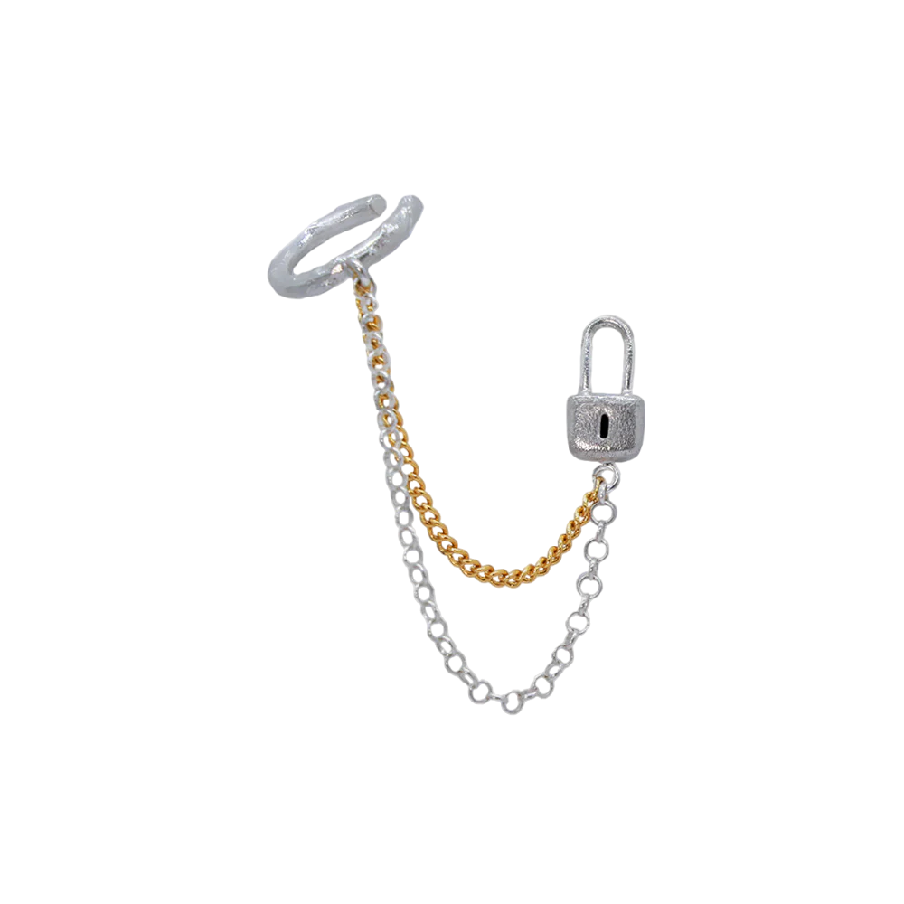 Arete Lock Mini Chain Golden & Silver Derecho
