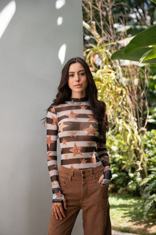 Top Mesh Sky Black & White