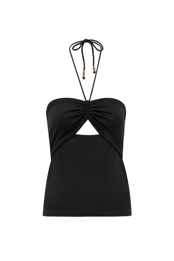 Top Amanda Negro Tira al Cuello