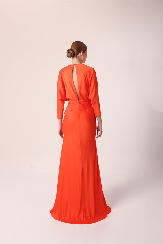 Vestido Heliconia Coral/Ivory