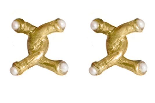 Aretes Exe Pearl Gold