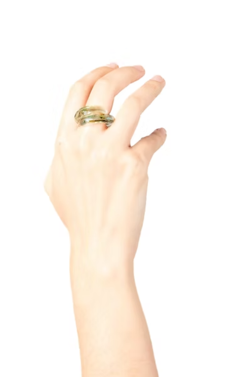 Anillo Soplo Remolino Verde