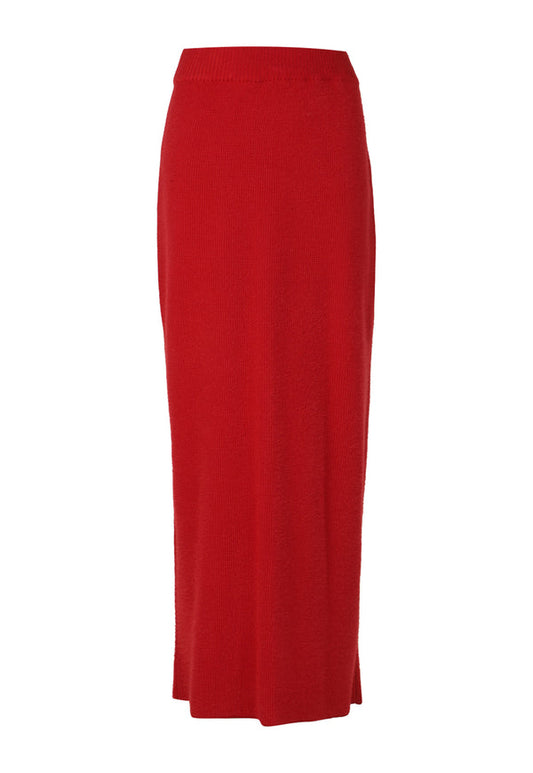 Skirt Cherry Knit Fluffy Rojo