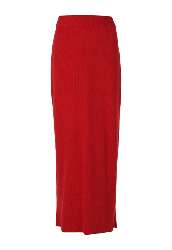 Skirt Cherry Knit Fluffy Rojo