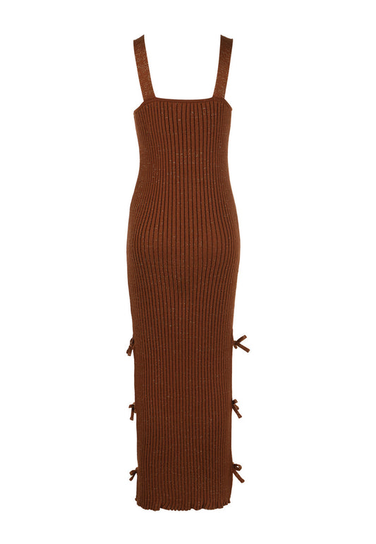 Dress Golden Moccha Bow Marron