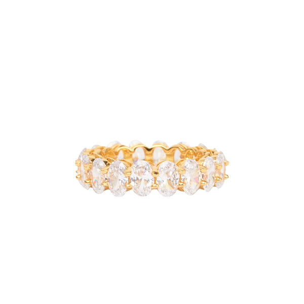 Anillo Multi Baguettes Crystal/Rodio