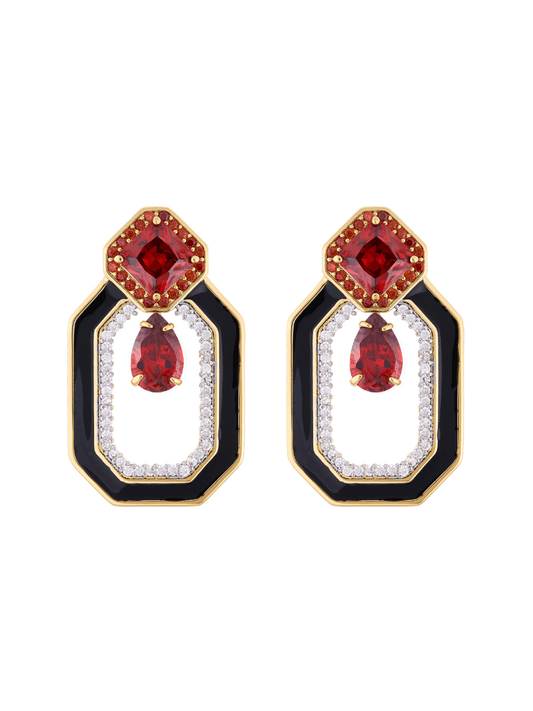 Aretes Mesmera Misi Negro Granate