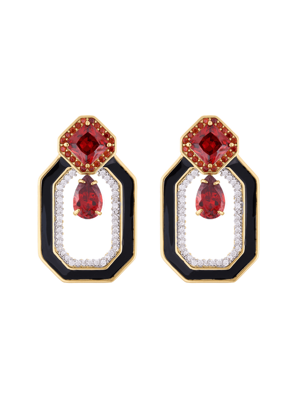 Aretes Mesmera Misi Negro Granate