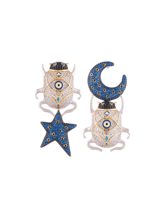 Aretes Delirio Infinara Cristal Zafiro