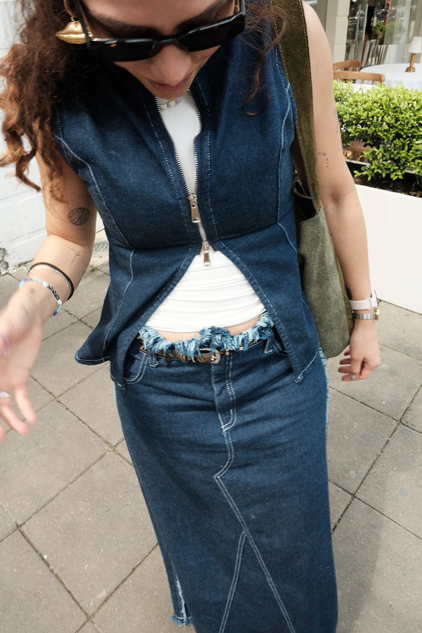 Top Chaleco Portal Denim