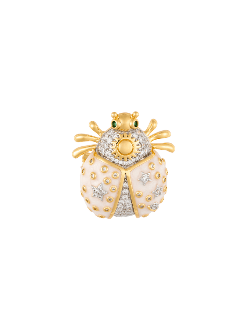Broche Royal Thot Crystal-Pearl Enamel