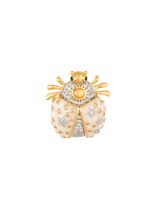 Broche Royal Thot Crystal-Pearl Enamel