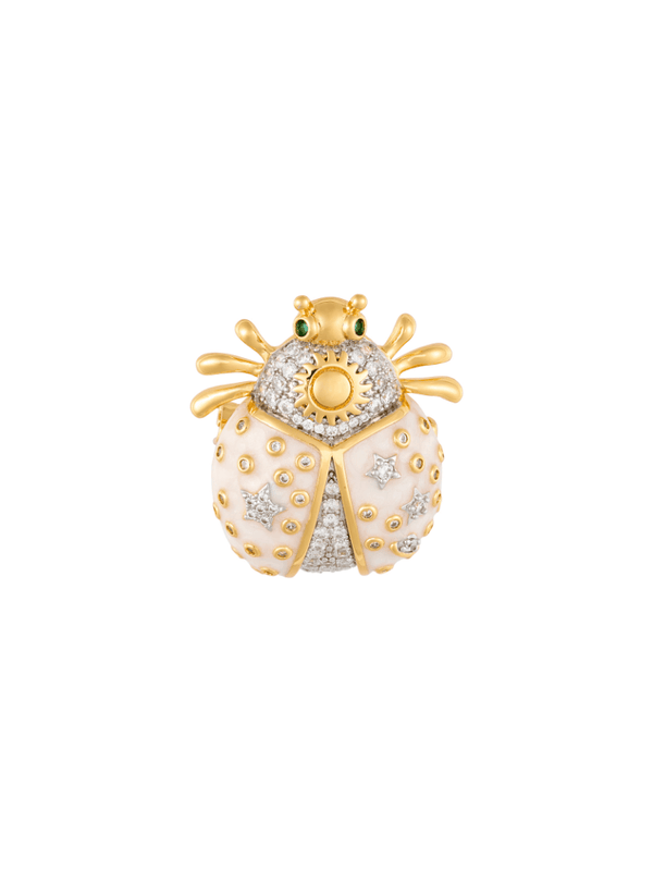 Broche Royal Thot Crystal-Pearl Enamel