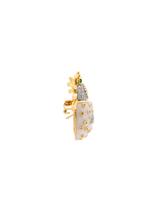 Broche Royal Thot Crystal-Pearl Enamel