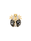 Broche Royal Thot Crystal-Black Enamel