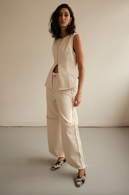 Top Chaleco Union Beige