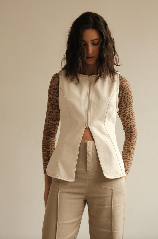Top Chaleco Union Beige