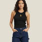 Top Papaya Black Tank