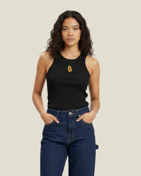 Top Papaya Black Tank