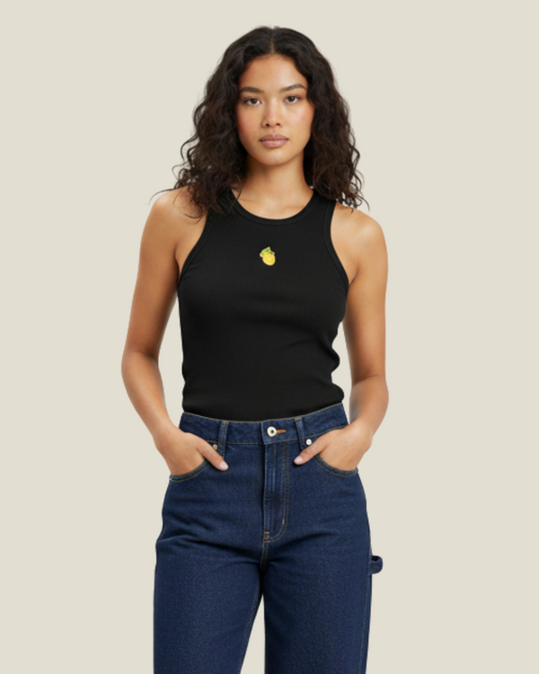 Top Lemon Black Tank