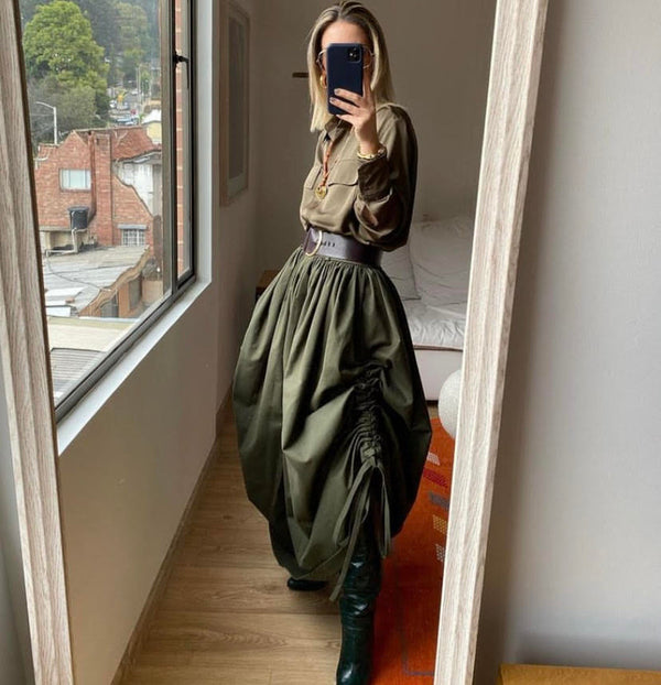 Skirt Cotton Coulisse Verde