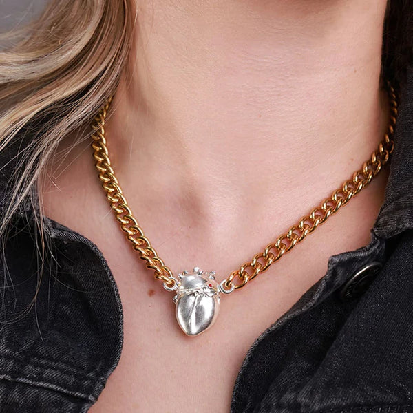 Choker Anatomik Gold y Silver Multicolor