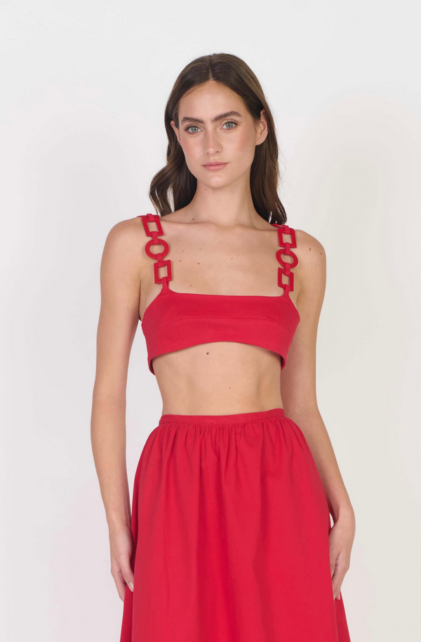 Top Cherry Charm Rojo