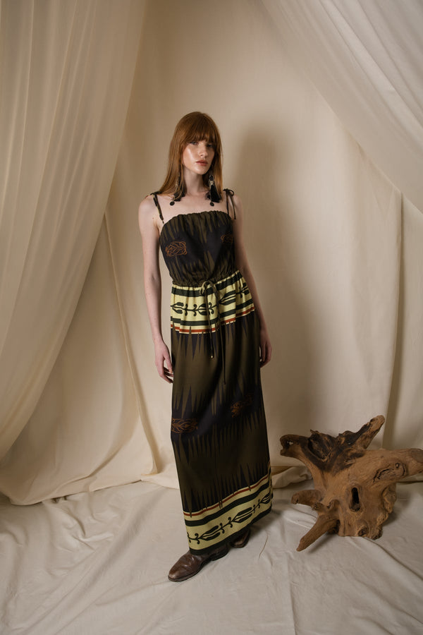 Vestido Montana Midi Dress Fondo Olivo