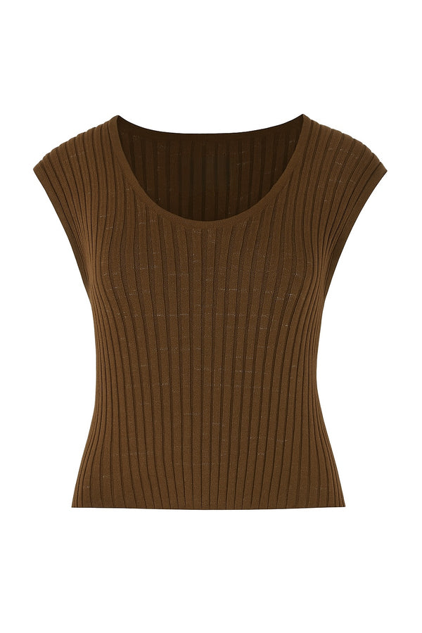 Top Cherry Knit Marron